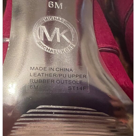 Michael Kors women's sz 6 fuschia high heel, open toe, bootie shoes, cutouts - Picture 10 of 12